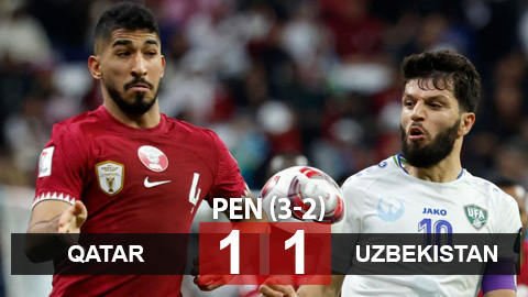 Kết quả Qatar 1-1 (pen 3-2) Uzbekistan: Thủ môn đối phương sai lầm, giúp chủ nhà đi tiếp